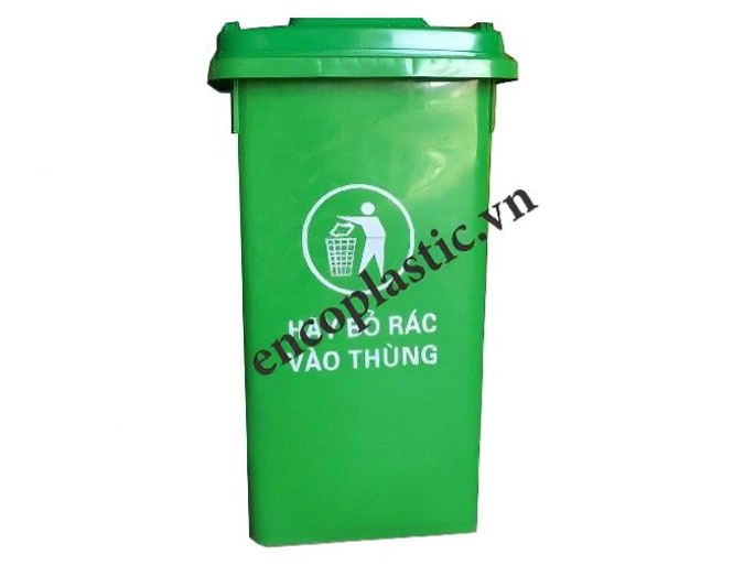 Thùng rác nhựa HDPE 100l thường được lắp đặt tại các khu vực công cộng.