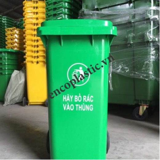 Thùng rác nhựa HDPE được sản xuất công nghiệp, bề mặt thùng nhẵn. giúp cho việc vệ dễ dàng hơn.