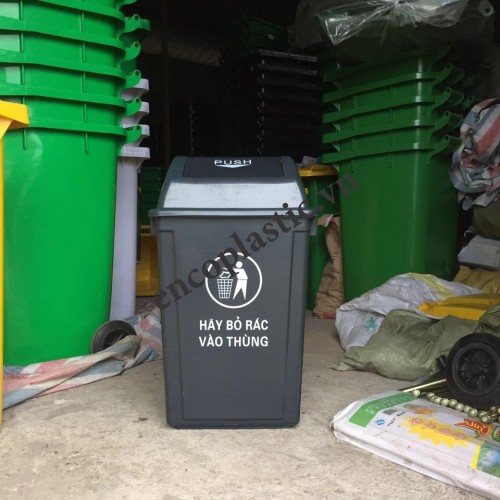Thùng rác nhựa HDPE 60L nắp lật