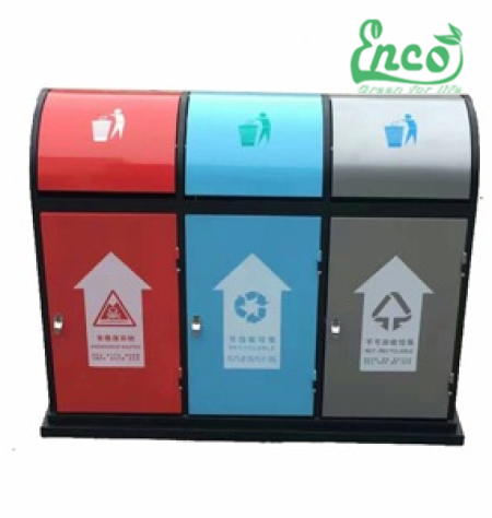 Thùng rác ngoài trời ba ngăn
