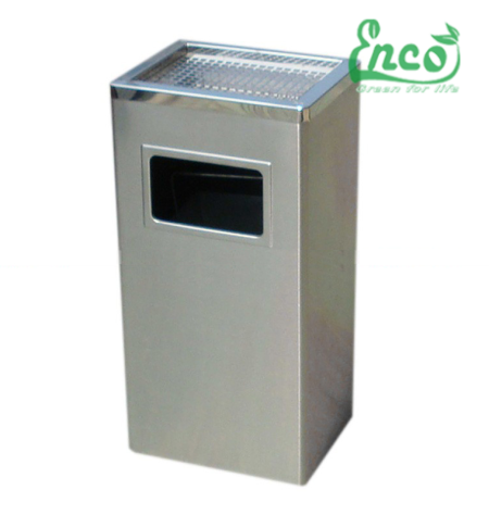 Thùng rác Inox gạt tàn chữ nhật