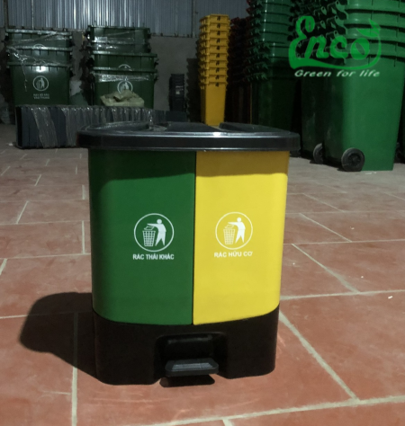 THÙNG RÁC PHÂN LOẠI RÁC 2 NGĂN 40L
