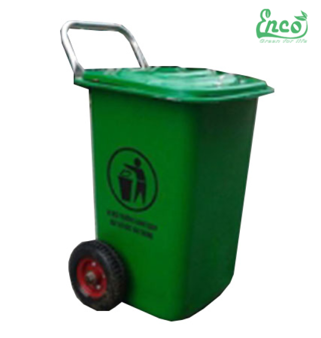 Thùng rác composite 90L tay đẩy