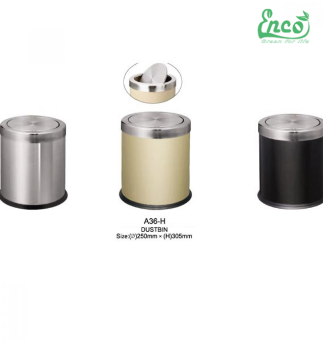 Thùng rác Inox nắp lật xoay A36-H