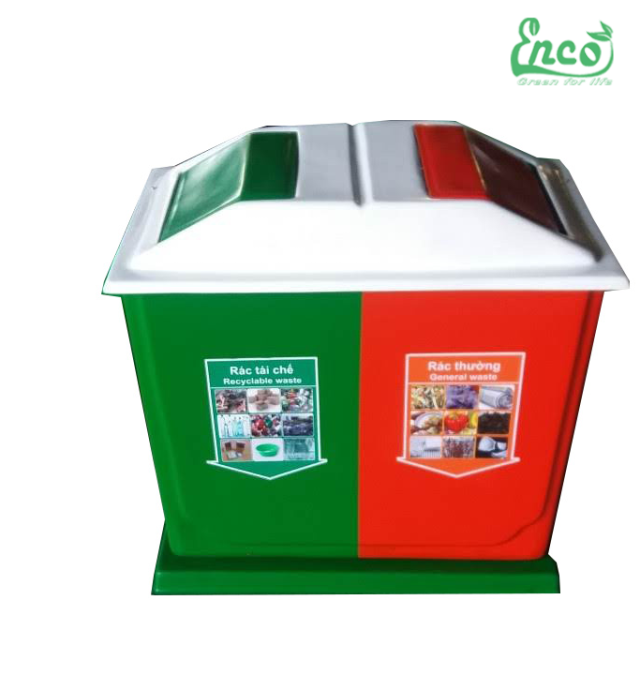 Thùng rác composite hai ngăn 