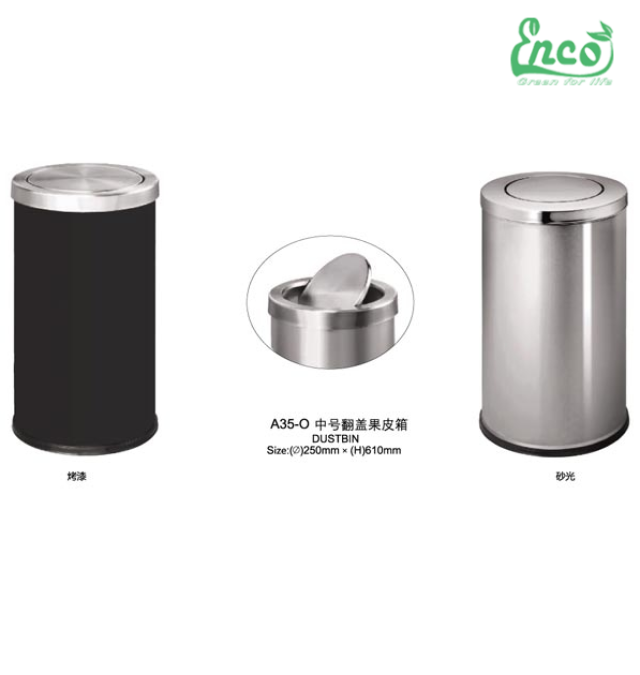 Thùng rác Inox nắp lật A35-O