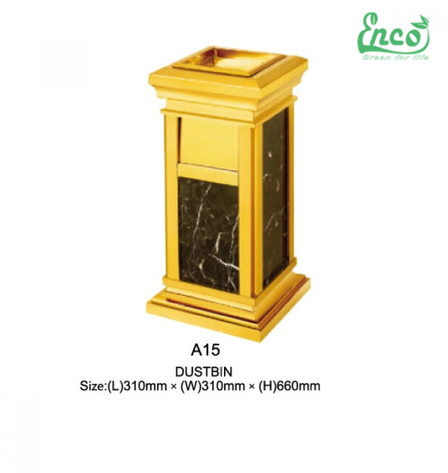 Thùng rác Inox đá hoa cương A15