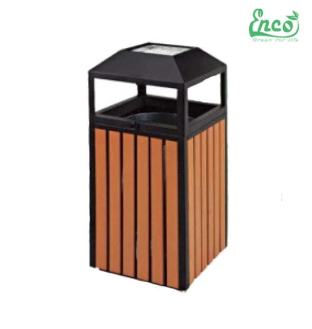 Thùng rác gỗ ngoài trời L038