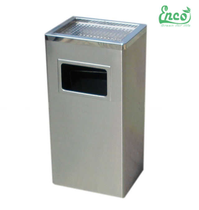 Thùng rác Inox gạt tàn chữ nhật
