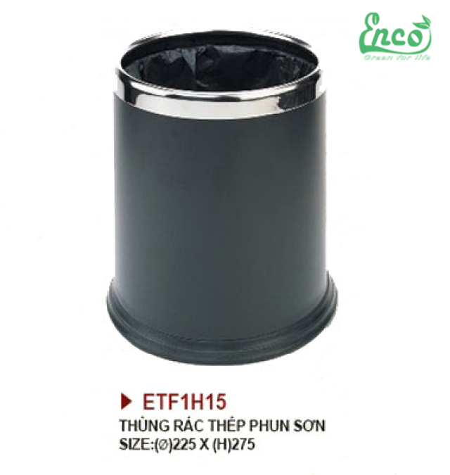 Thùng rác thép phun sơn