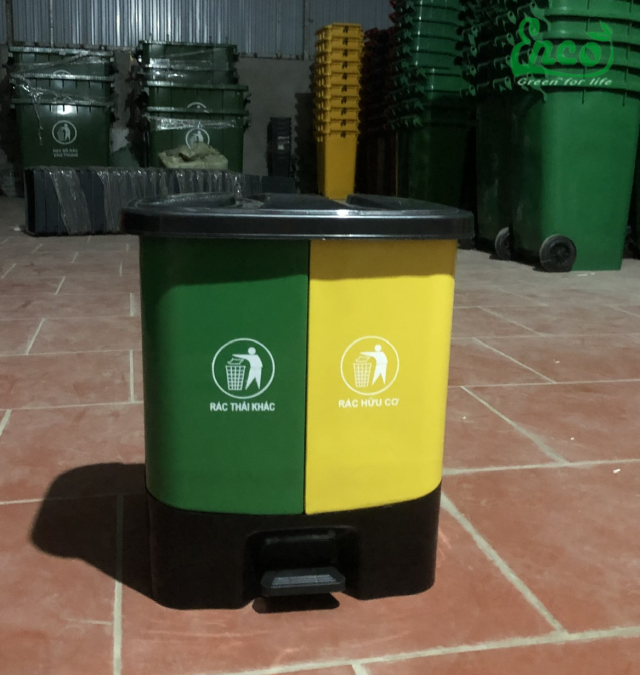 THÙNG RÁC PHÂN LOẠI RÁC 2 NGĂN 40L